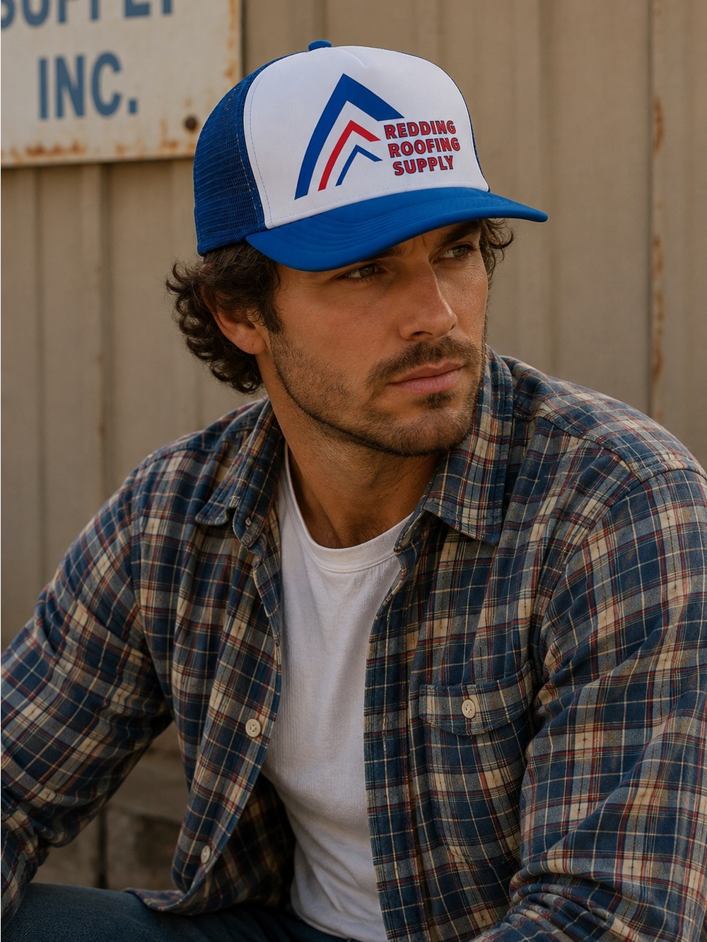 Otto Trucker Hat Snap Back Redding California Red White and Blue